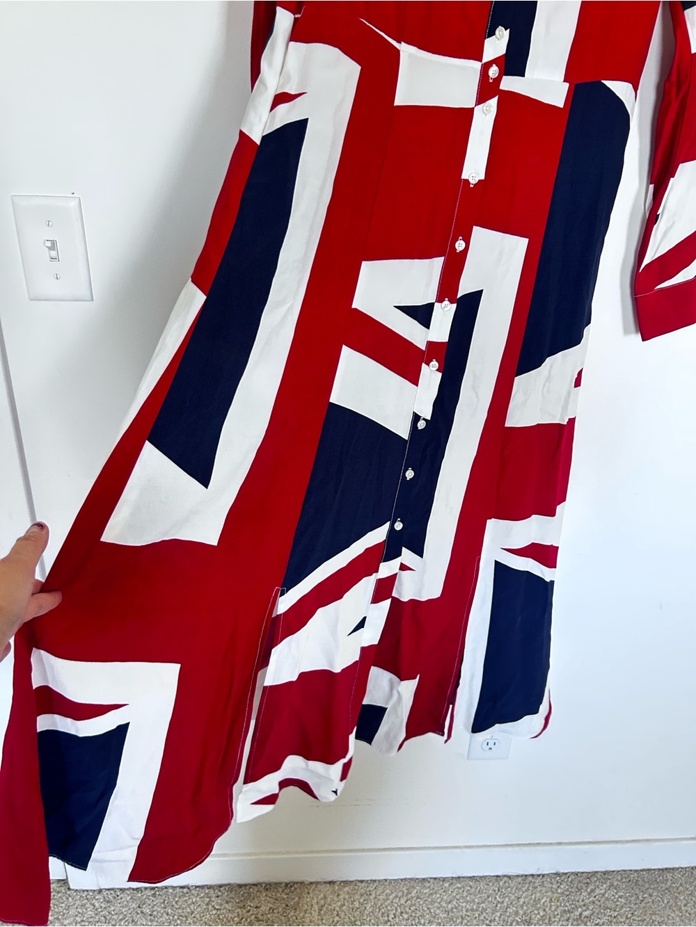 Boden Union Jack Button Front Collared Long Sleeve Midi Dress Size 8 - Picture 4 of 6